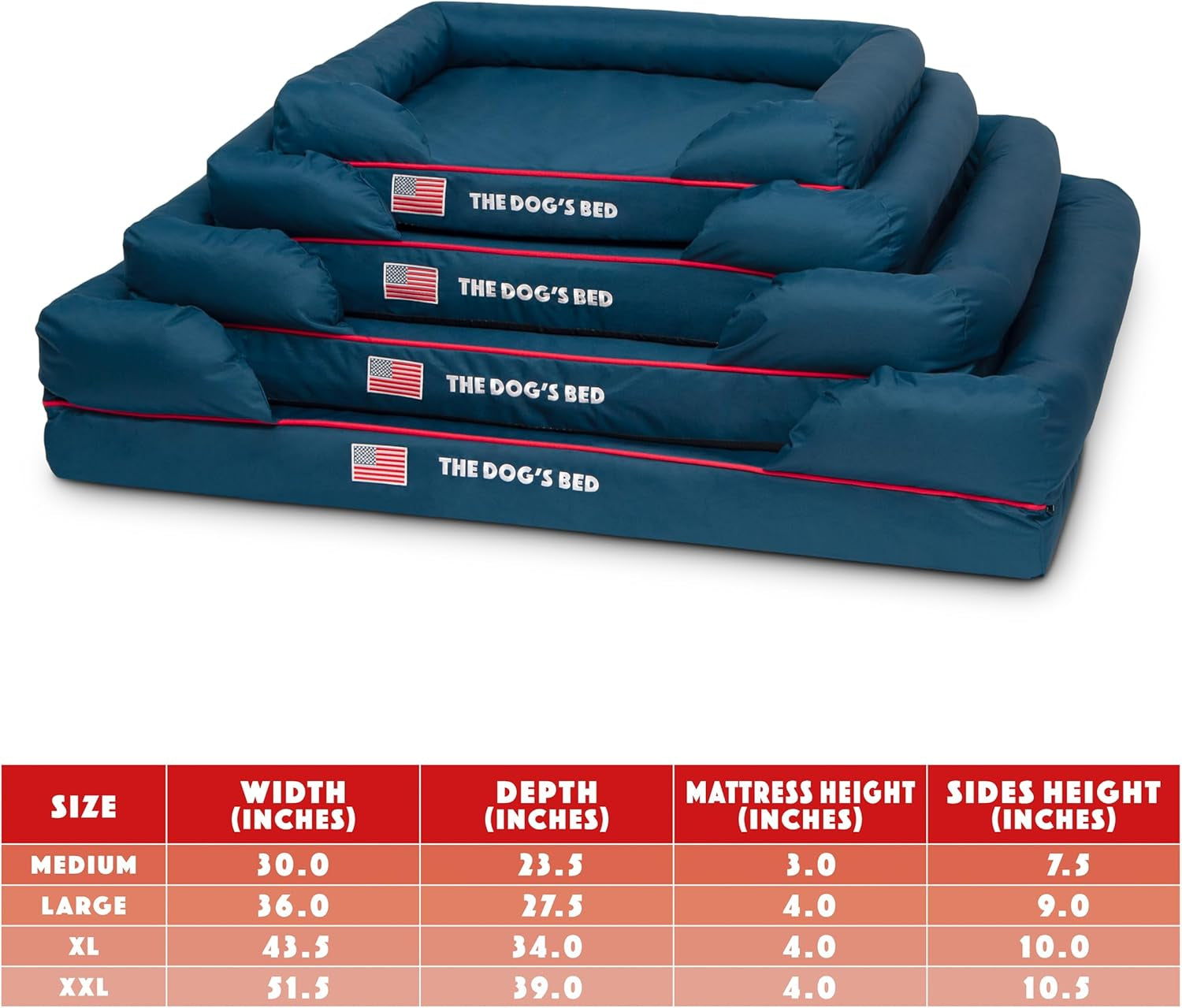 the-dog-s-bed-orthopedic-memory-foam-dog-bed-with-bolsters-for-large-dogs-high-density-support-mattress-low-front-entry-removable-washable-cover-oxford-fabric-blue-with-dark-red-trim-large