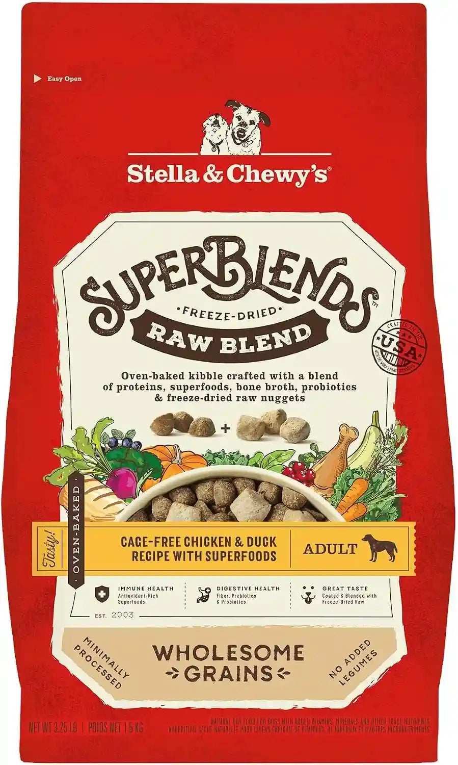 stella-chewys-superblends-raw-blend-wholesome-grains-grass-fed-beef-beef-liver-lamb-recipe-with-superfoods-3-25-lb-bag