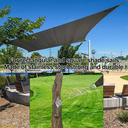 80Pcs Shade Sail Hardware Kit 6 Inch for Triangle Rectangle Sun Shade | Sun Shade Hardware Kit, 304 Grade Stainless Steel Turnbuckles & Brackets for Outdoor Patio Shade Canopy Tarp7