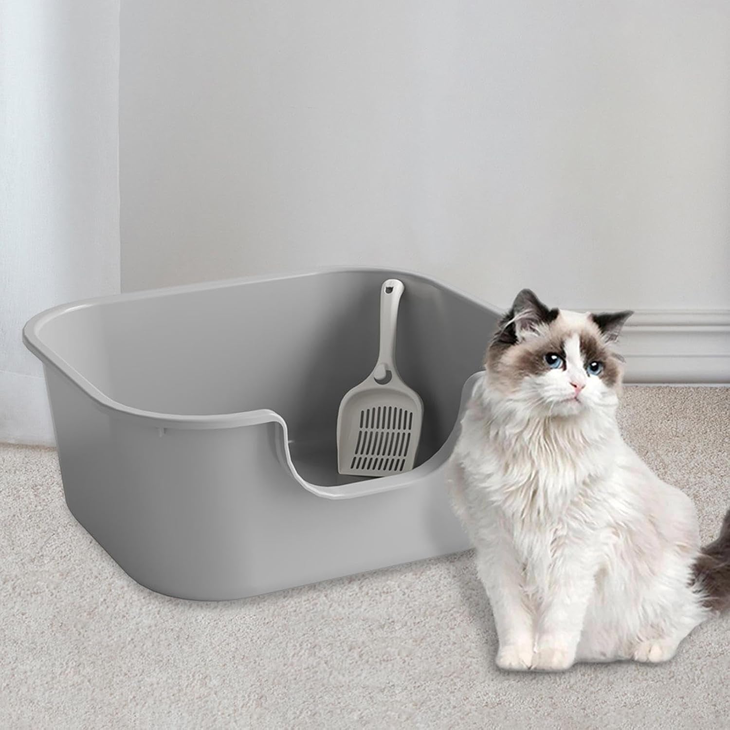 oversized-open-top-pet-litter-tray-with-high-sides-semi-closed-cat-litter-basin-portable-bedpan-for-cats-grey