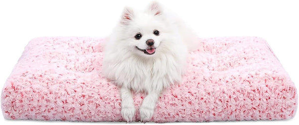 KSIIA Washable Dog Bed Deluxe Plush Dog Crate Beds Comfy Kennel Pad Anti-Slip Pet Sleeping Mat for Large, Jumbo, Medium, Small Dogs Breeds, 35" X 23", Gray20