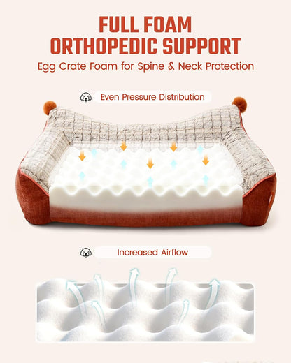 Orthopedic Dog Couch for Medium & Large Dogs, Waterproof Sofa Beds (43''×32''×8'')2