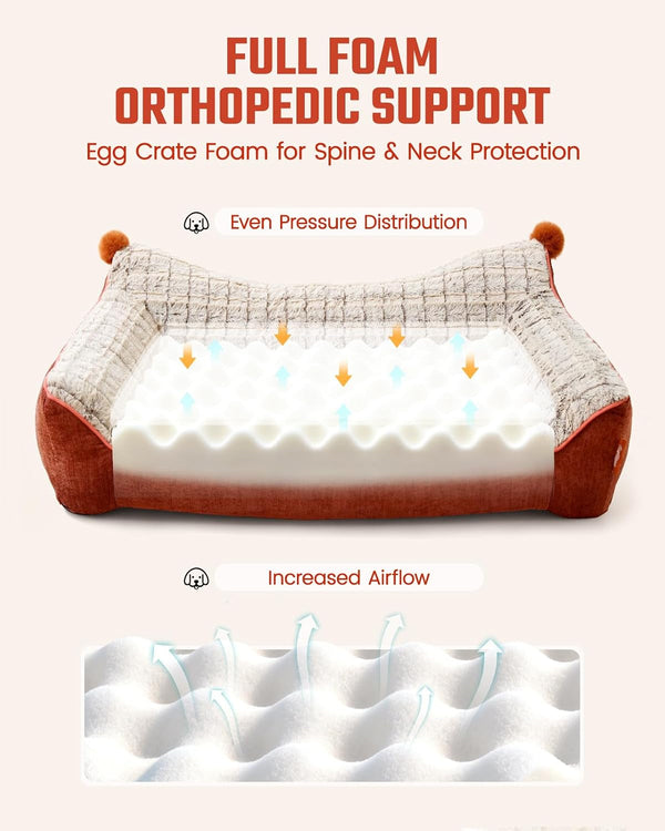 Orthopedic Dog Couch for Medium & Large Dogs, Waterproof Sofa Beds (43''×32''×8'')2
