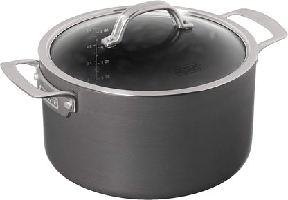 Viking Dutch Oven Non Stick, 6 Quart Hard Anodized Nonstick Cookware Pot with Glass Lid, Dishwasher and Oven Safe, Induction Ready, Gray2