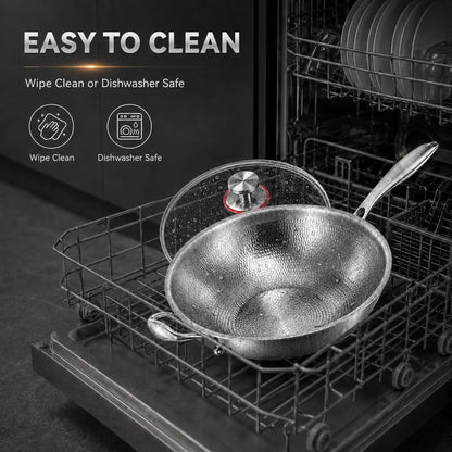 Titanium Wok with Lid,Titanium Wok Pan for Cooking,14Inch Non Stick Wok Pan with Steamer Basket,No Coating Titanium Frying Pans,Pfas/Pfoa/Ptfe Free Cookware7