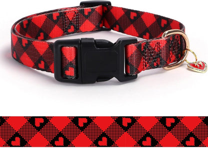 Reflective Dog Collar with Buckle Adjustable Safety Nylon Collars for Small Medium Large Dogs, Pink M | Breathable Nylon Collars for Small Medium Large Dogs, No Chafing on Walks and Outdoor Hikes, Metal D-Ring, Night Safety10