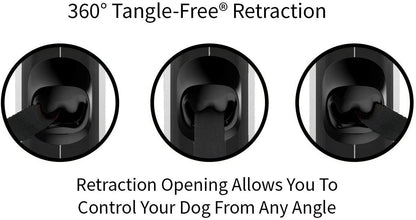 TUG 360° Tangle-Free Retractable Dog Leash | 16 Ft Strong Nylon Tape | One-Handed Brake, Pause, Lock (Medium, White)4