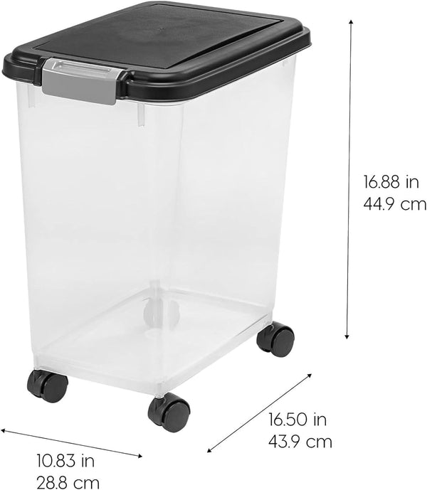 IRIS USA Dog Food Storage Container, Airtight, 30 Lb Capacity, Wheels | Airtight Seal Keeps Kibble, Bird Seed, and Pet Food Fresh While Wheels Provide Easy Mobility around the Home.3