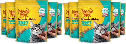 Meow Mix Irresistibles, Soft Cat Treats Made with Real Salmon, 5 Pouches | 3-Oz Bags, Treats Have a Soft, Tender Texture That’S Deliciously Moist, for Training and Everyday Treating6