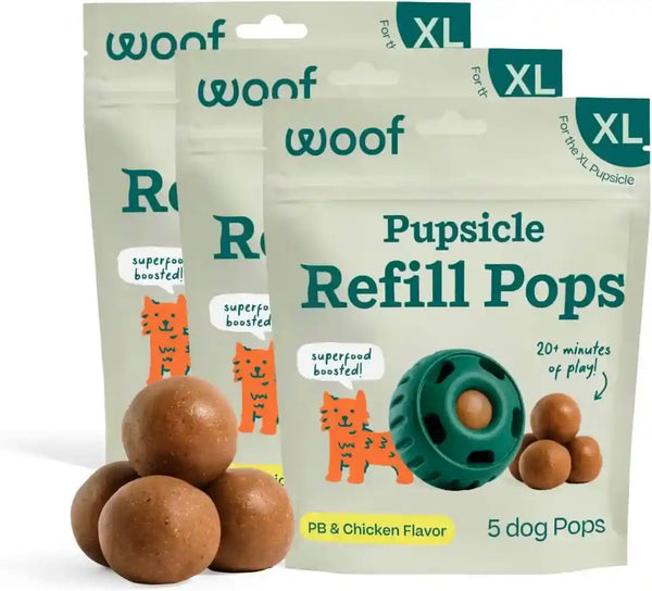 WOOF Pupsicle Peanut Butter & Beef Refill Pops Dog Treats, Large, 7 Count | for Large Pupsicles, Peanut Butter & Beef Flavor, Long-Lasting Treats, Pre-Made Pops, Wholesome Ingredients, Shelf Stable17