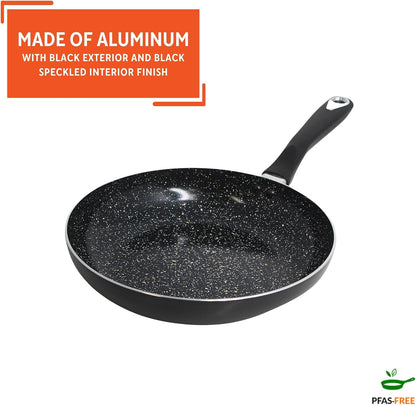10 Inch Bistro Cera Aluminum Speckled Black Ceramic Fry Pan | Ideal for Frying and Sautéing3