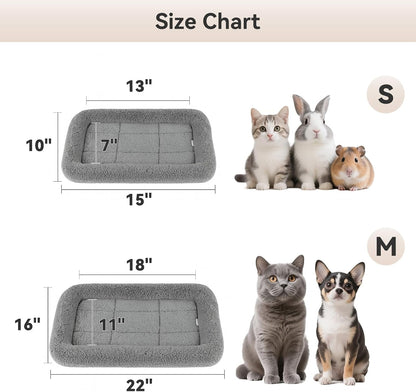 LESYPET Cat Bed for Indoor Cats, Soft Cat Cushion with Cat Pillow Around, Rectangle Kitten Pad Small Bed for Window Sill, 15'' X 10''4