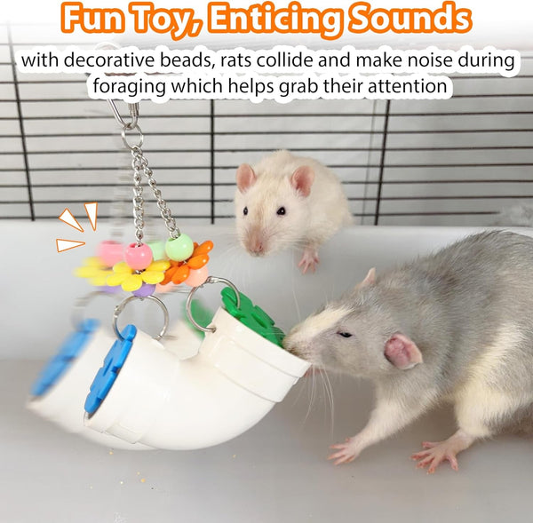 Rat Enrichment Foraging Toy, Wide Opening for More Treats, Easy-Clean | Slow Feeder Hanging Fancy Cage Puzzle Toy for Rats & Mice, Inspires Foraging Instincts to Relieve Boredom and Keep Healthy4