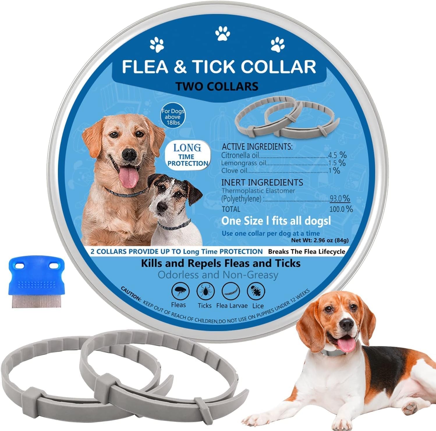 flea-collar-for-dogs-2-pack-collar-for-dogs-12-months-protection-waterproof-adjustable-one-size-fits-all-grey