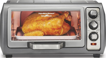 Easy Reach 6 Slice Countertop Convection Toaster Oven | Roll-Top Door for Easy Access | Bake, Broil & Toast Functions | 150 to 450ºf Adjustable Temp | Auto Shutoff | Silver1