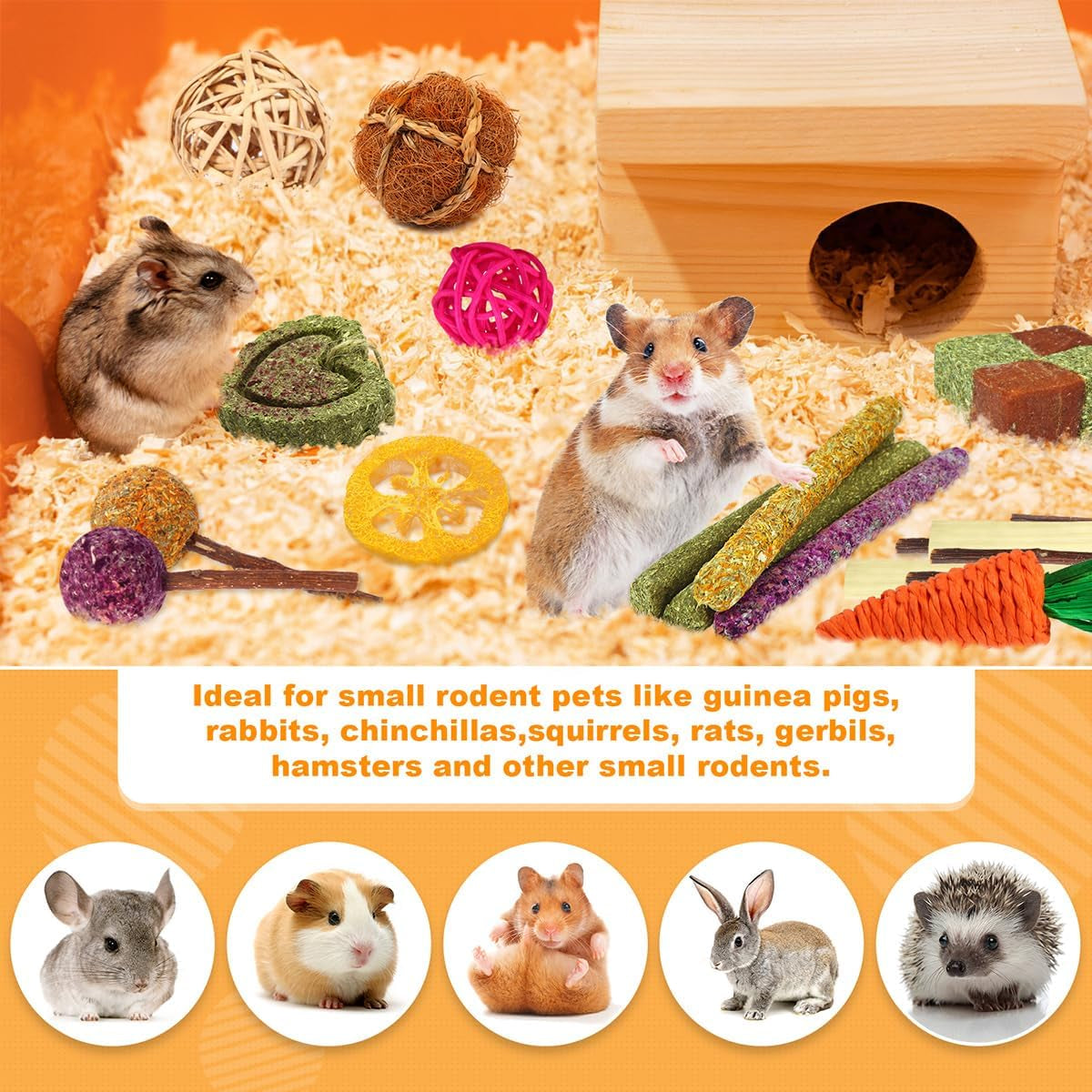 yixund-rabbit-guinea-pig-toys-natural-timothy-hay-apple-wood-sticks-for-teeth-care-handmade-for-hamster-bunny-chinchilla-27-pcs