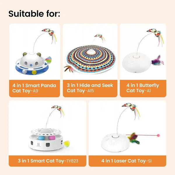 Potaroma Pack of 3 Butterfly Refills 3 in 1 Hide and Seek Cat Toys2
