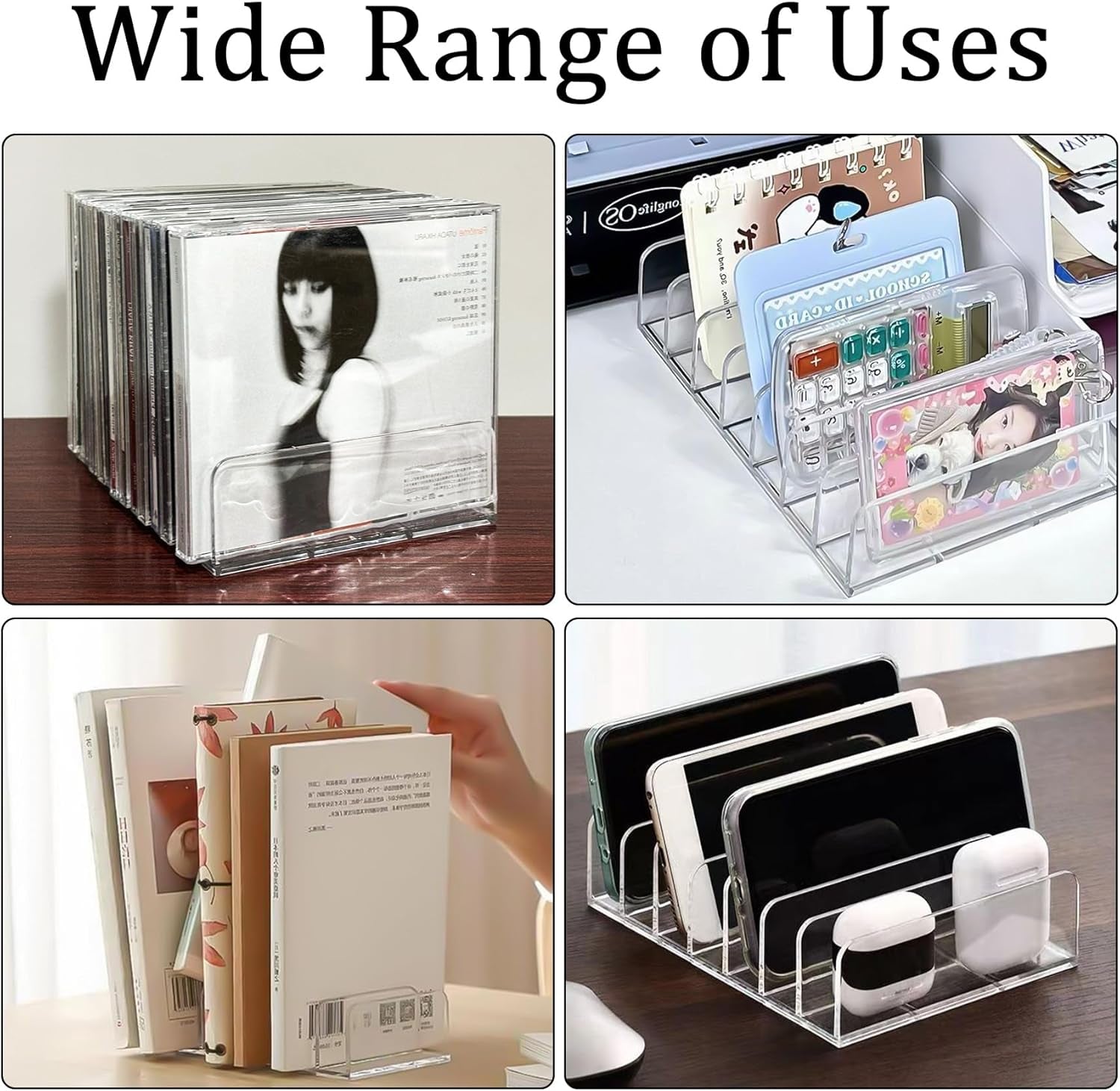 2-pcs-clear-acrylic-cd-holder-dvd-cd-display-rack-cd-storage-box-vinyl-record-storage-stand-holds-up-to-14-standard-cd-cases-for-media-shelf-storage-and-organization