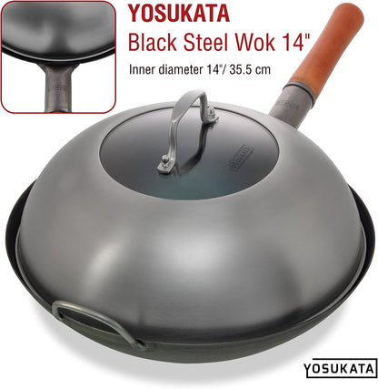 Wok Lid 13.6 Inch - Premium Stainless Cover with Tempered Glass Insert Steam Holes - Dishwasher-Safe Lid for 14-Inch Wok - Chees Melting Dome for Griddle | Dishwasher-Safe Lid with Tempered Glass - Steam Holes -Ergonomic Handle, Cheese Melting Dome for Griddle, Grill Basting Cover4