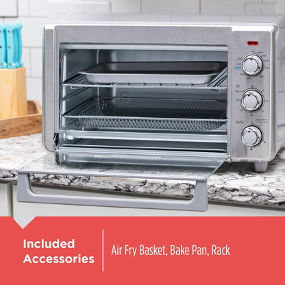 BLACK+DECKER 6-Slice Air Fry Toaster Oven, 5-In-1 Countertop Oven | Large Toaster Oven with Air Fry, Eventoast Technology and Room for Six Slices or a 12-Inch Pizza.6