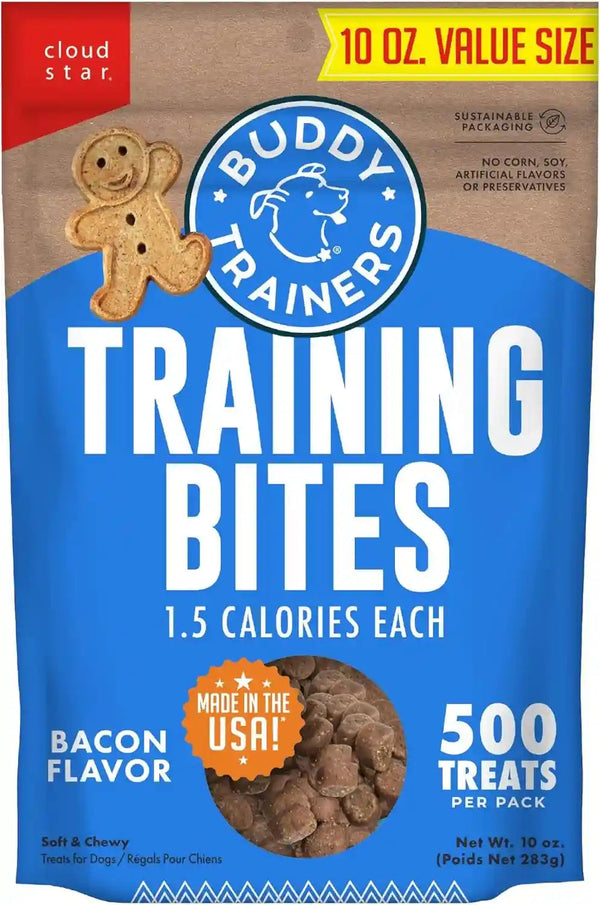 Buddy Biscuits Trainers Training Bites Soft & Chewy Dog Treats, Bacon, 10 Oz. Pouch1