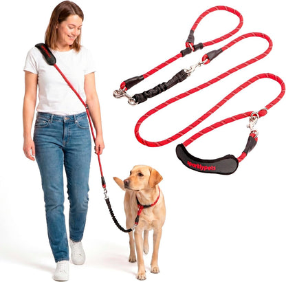 Sparklypets Double Dog Leash for 2 Dogs – Rope Bungee Dual Leash for Medium and Large Breeds with Padded Handles & Tangle Free (Teal, Medium/Large)13