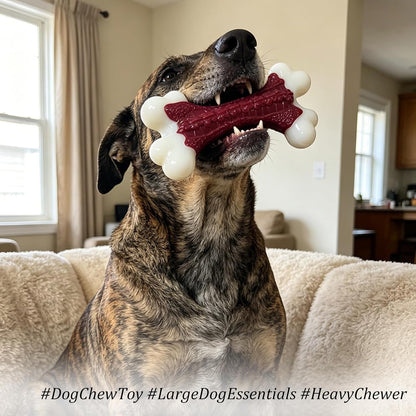 Kseroo Tough Dog Chew Toys for Aggressive Chewers 20-90Lbs, Beef Flavored | Beef Flavored Rock-Hard Nylon Bone, Discourages Destructive Chewing, Teeth Cleaning Textured, for Medium & Large Breeds3