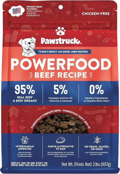 Pawstruck Air Dried Dog Food with Real Beef, Grain-Free, Made in USA, Non-Gmo & Vet Recommended, High Protein Limited Ingredient Full-Feed for All Breeds & Ages, 2Lb Bag1