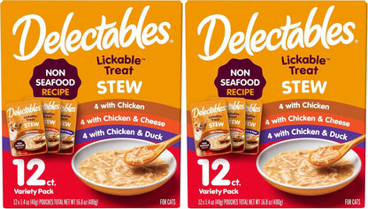 Delectables Non-Seafood Stew Lickable Wet Cat Treats, Chicken, 1.4 Oz (Pack of 12)10