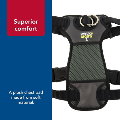 Coastal Pet Walk Right Front-Connect No-Pull Padded Dog Harness - Adjustable & Comfortable Dog Harness - Small & Large Breed Fit - Quality Pet Supplies - Black, LRG (26"-38")7