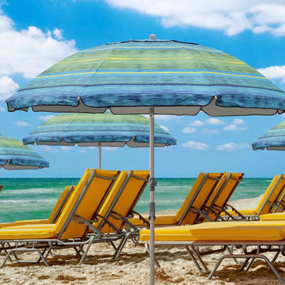 7.2' Beach Umbrella with Sand Anchor, Outdoor Portable Beach Umbrella for Sand with Tilt Pole, Carry Bag, Air Vent6