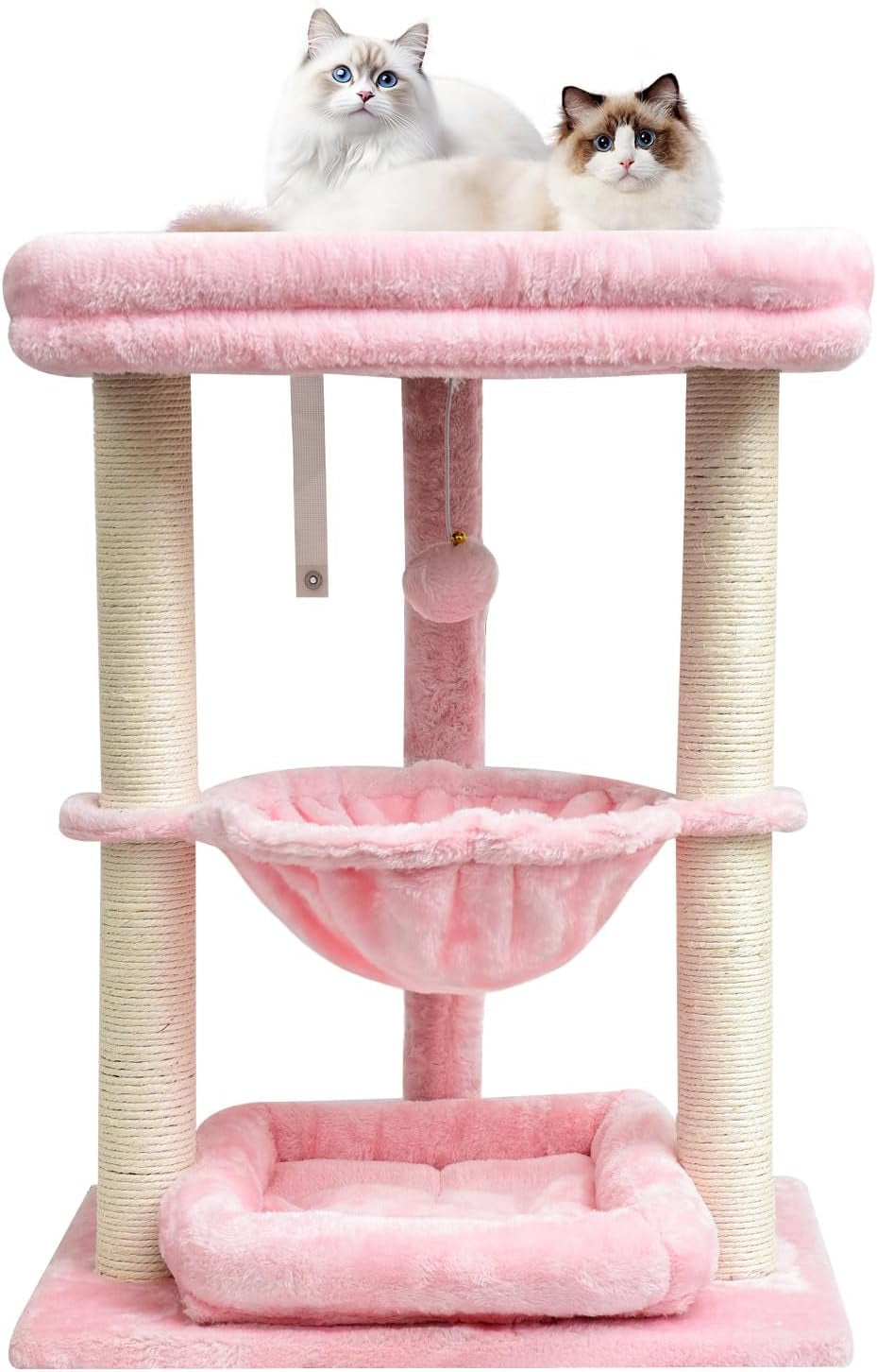 syandlvy-leopard-print-small-cat-tree-with-top-perch-hammock-bottom-bed-3-level-natural-sisal-scratching-post-tower-with-hanging-bell-ball-and-anti-tip-strap-stable-indoor-cat-furniture
