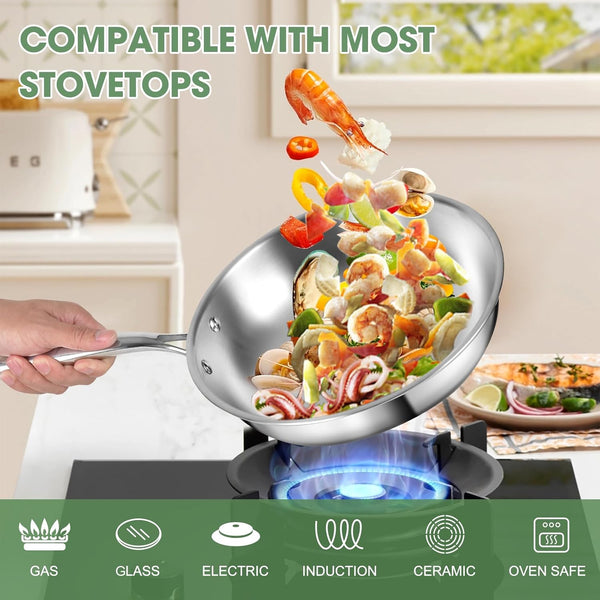 3 Ply Stainless Steel 11-Piece Cookware Set with Lids, Pots and Pans Kitchen Set, Non-Toxic, Induction, Oven, Dishwasher Safe, Professional Chef Quality7