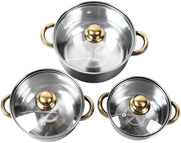 Home Stainless Steel Cookware Sets 12 Piece, Pots and Pans Kitchen Cooking Set with Stay Cool Handles, Dishwasher , Included Milk Pot, Sauce Pan, Fry Pan, Kettle9