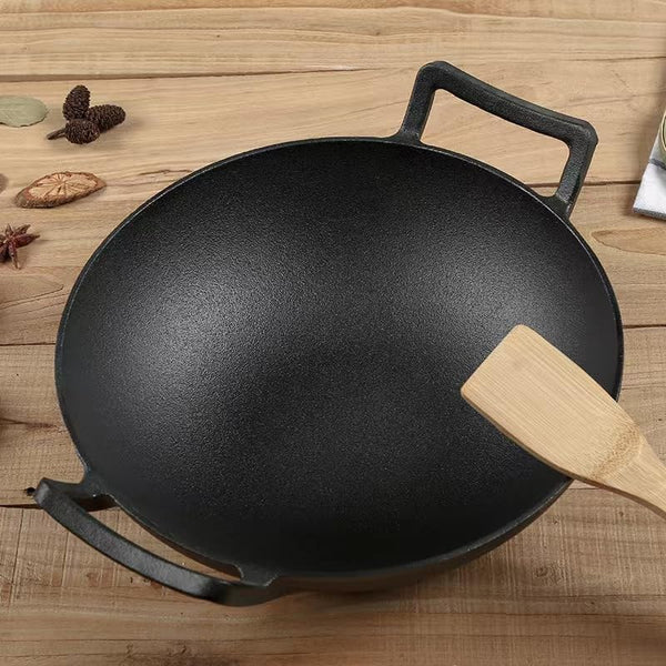 Cast Iron Wok (Wok with Lid 12 Inch)7