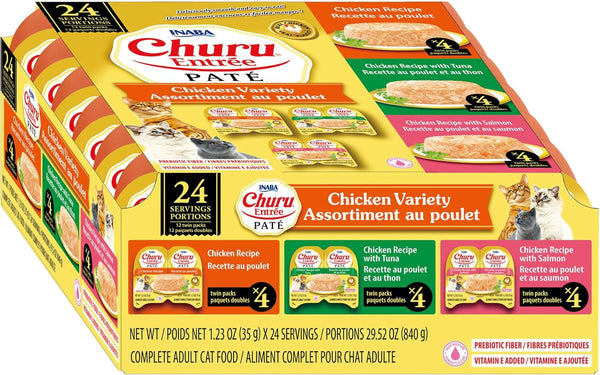 INABA Churu Entree Pate Wet Cat Food Cup, Tuna Variety, 12Ct | Complete & Balanced Wet Cat Food, Digestive Support, Immune Support, 84% Moisture, Soft Pate, 12 X 2.46 Oz Twin Cups7