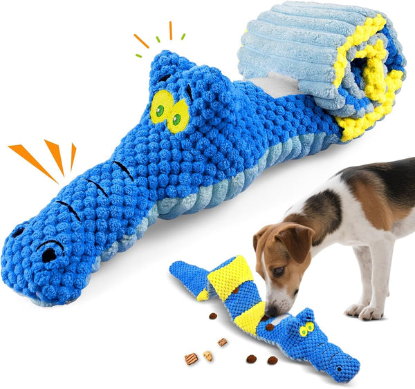 TOOPTATE Hippo Squeaky Dog Toy, Blue, Medium | Cute Plush Design, Rope Legs for Tugging, Helps Keep Dogs Busy, Suitable for Small, Medium, and Large Dogs11