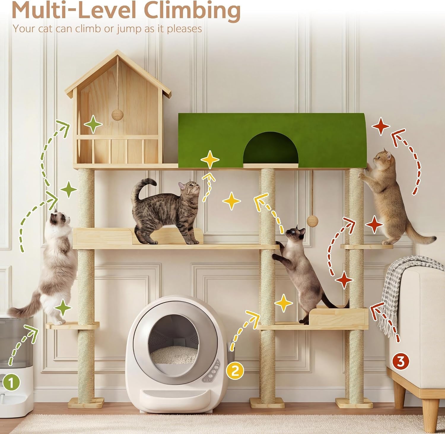 60-cat-tree-for-automatic-litter-box-for-heavy-cats-up-to-22lbs-solid-wood-large-cat-tower-with-tunnel-house-space-saving-for-indoor-multi-pet-households-stops-furniture-scratching