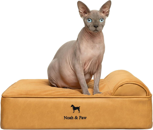 NOAH & PAW Large Dog Bed, 35X25X8.7 Inch, Orthopedic Dog Beds, Eggshell Memory Foam Infused with Cooling Gel, Water Resistant, Machine Washable, Includes Inner Cover (Velvet Collection)35