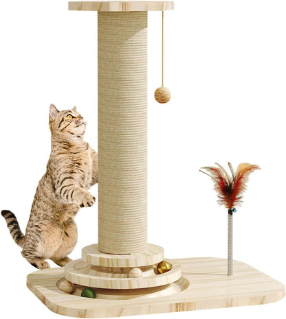 Cat Scratching Post, Small Scratching Post with Vertical Scratcher and Tracking Interactive Ball for Kittens1
