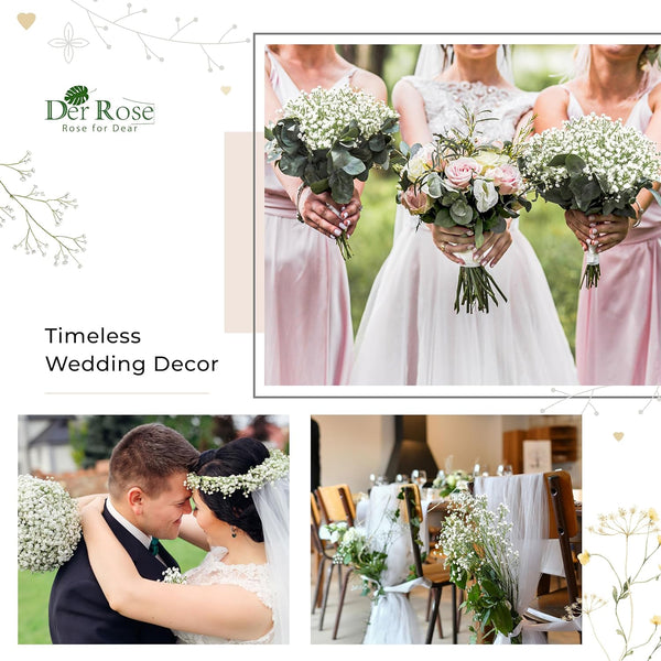 12Pcs Babys Breath Artificial Flowers, 21In Floral Stems for Vase Decor | Trim 12In Lower Stems to Fit 4–6In Small or 7–12In Medium Vases for Dining Table Centerpiece, Bedroom, Wedding Decor4