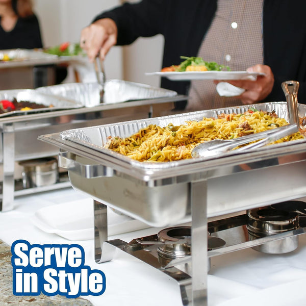 Aluminum Pans with Lids, Large Full Size 21X13X3 Disposable Foil Pans, Heavy Duty Roasting, Baking, Broiling, Catering & Chafing Pans (15, Full-Size W/Lids)5