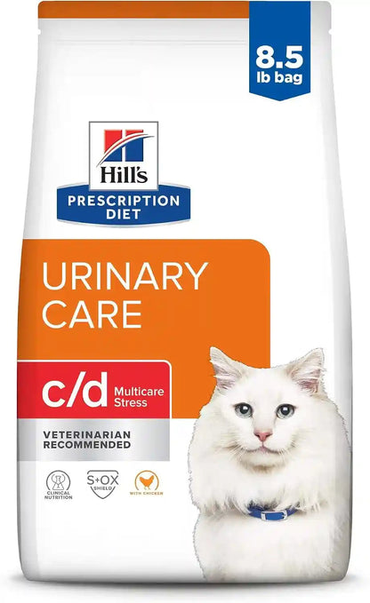 HILL'S PRESCRIPTION DIET C/D Multicare Stress Urinary Care Dry Cat Food | #1 Veterinarian Recommended, Chicken Recipe, 4 Lb. Bag18