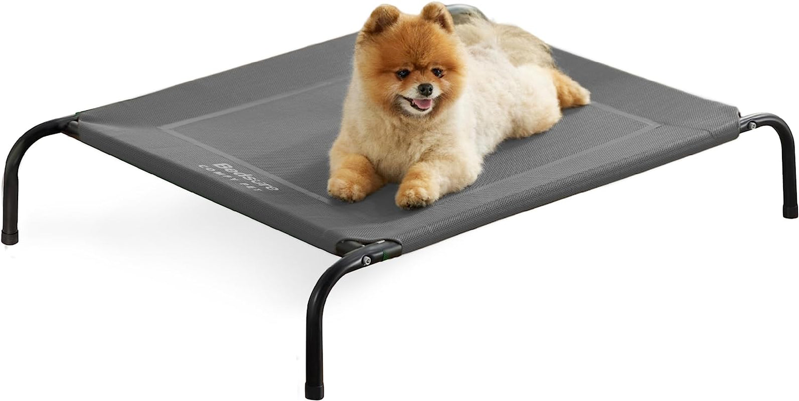 bedsure-outdoor-elevated-cooling-dog-bed-large-sized-dog-49in-grey-portable-raised-camping-pet-cot-hammock-breathable-teslin-mesh-weather-resistant-for-large-pets-up-to-85-lbs-easy-to-assemble