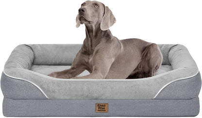 Chez Paw Waterproof Orthopedic XL Dog Bed for Large and Extra Large Dogs | Egg Crate Foam, 4-Sided Bolster Support, Waterproof Liner, Non-Slip Bottom, Machine Washable Cover, 42 X 30 Inch20