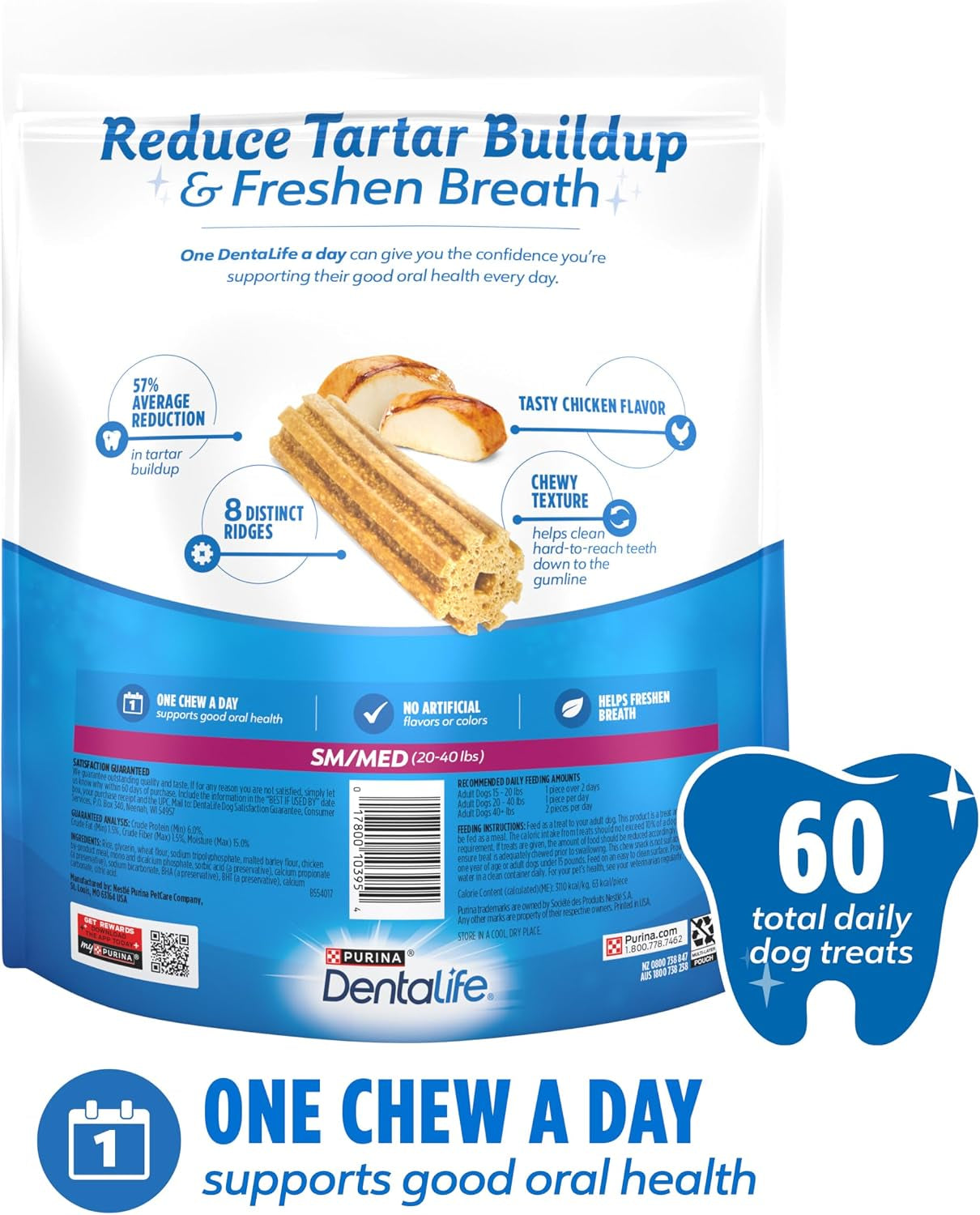dentalife-purina-daily-oral-care-dental-dog-treats-small-medium-60-ct-for-small-and-medium-dogs-20-40-lbs-chicken-flavored-dental-chews-freshen-breath-and-fight-tartar-buildup-made-in-the-usa
