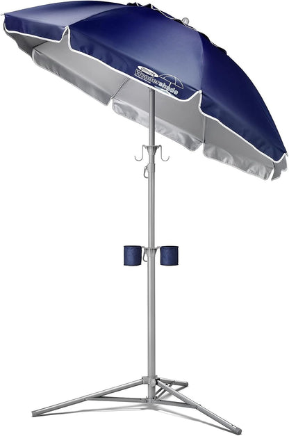 Ultimate Portable Sun Shade Umbrella – Lightweight Adjustable Outdoor Patio & Beach Umbrella with Tripod Base (Navy)1