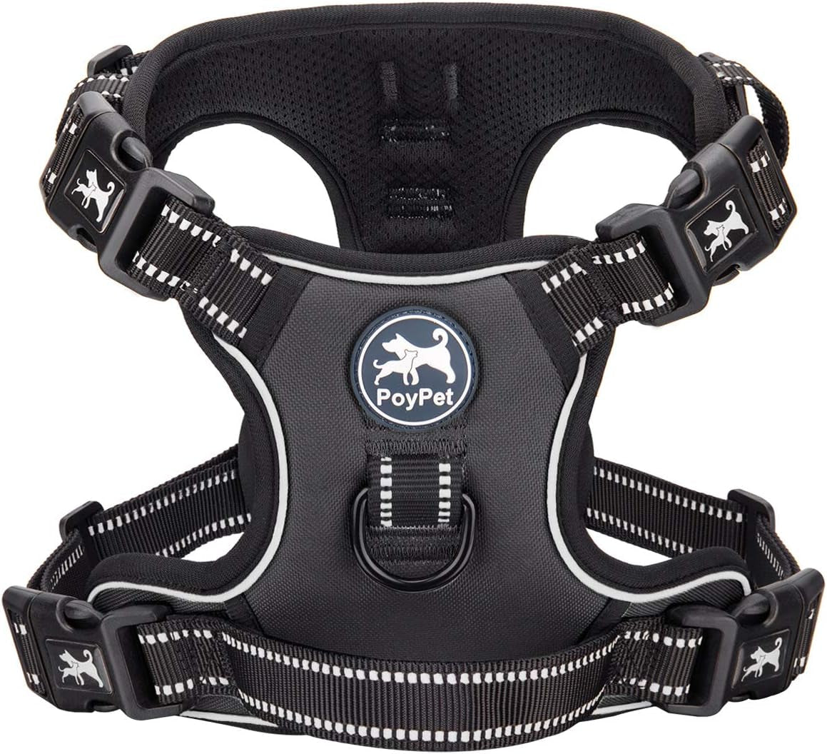 poypet-no-pull-dog-harness-with-4-snap-buckles-reflective-with-front-back-2-leash-hooks-and-an-easy-control-handle-no-need-go-over-dog-s-headmint-blue-m