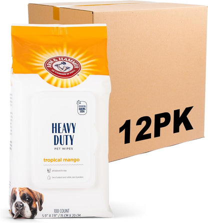 Arm and Hammer for Pets Heavy Duty Multipurpose Dog Bath Wipes, Mango Scent - All Purpose Wipes Remove Odor and Refresh Your Dog’S Skin between Baths, 100 Count - 2 Pack13