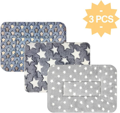 3PCS Rabbit Bed, Soft Bunny Bedding, Fleece Guinea Pig Blanket | Warm Plush Sleeping Mat, Cage Liner for Hamster Ferret Squirrel Hedgehog Rat6